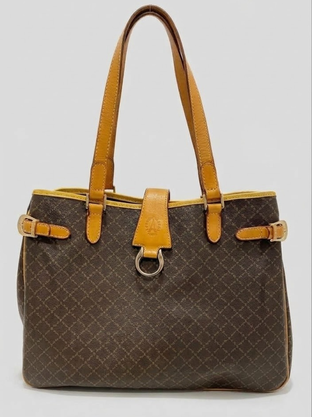 La Tour Eiffel Paris Should Bag Purse Tote Monogram Brown Tan